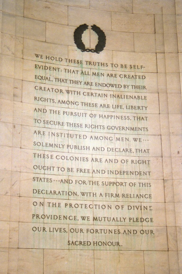 Inscription from the Declaration of Independence at the Jefferson Memorial in Washington, DC.